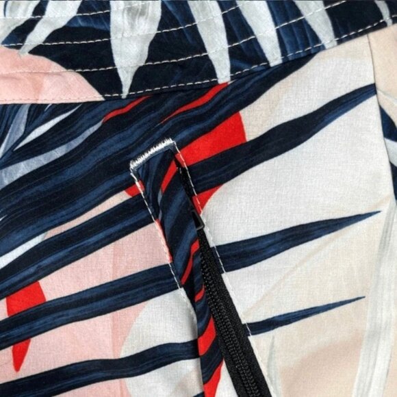 Athleta Hudson Shorts 14 Floral Tropical Palm Print Zip Fly Zipper Pockets XL - Picture 7 of 10